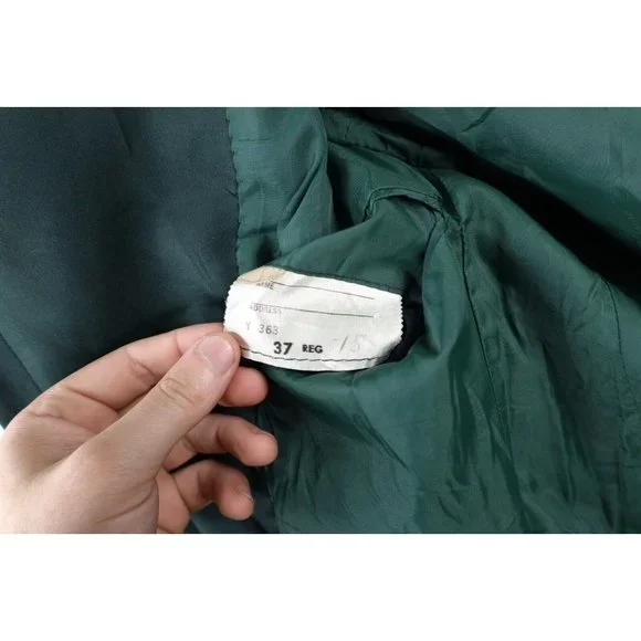 Vintage 50s Rockabilly Mens 37R Satin Trim Smoking Prom Tuxedo Jacket Green USA